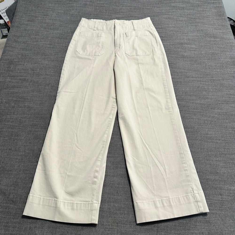 Bagatelle Collection Wide Leg Utility Pants Women 10 Cream High Rise